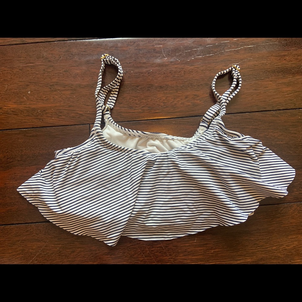 Striped bathing suit top